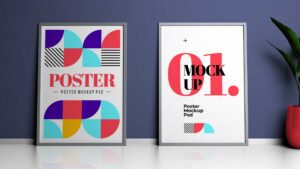 دانلود ماکاپ پیش نمایش تابلو – دو عددی عمودی با فرمت PSD